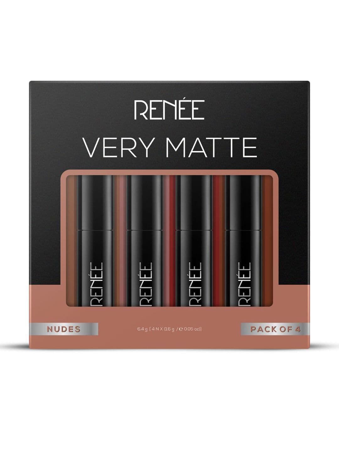 Renee Set Of 4 Very Matte Long Lasting Lipstick - 1.6 g - Nudes - view 1