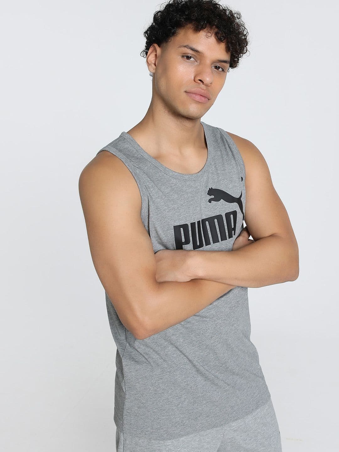 Puma No. 1 Logo Men Brand Logo Printed Pure Cotton Sleeveless Tank - view 1