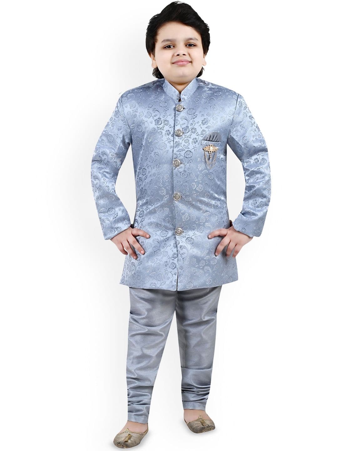 Arshia Fashions Boys Self-Design Indo Sherwani Set - view 1