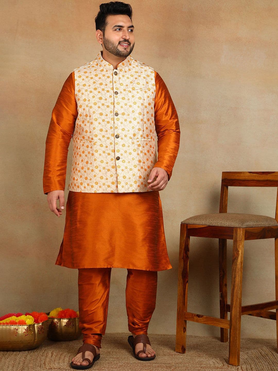 Sztori Men Woven Design Nehru Jacket - view 1