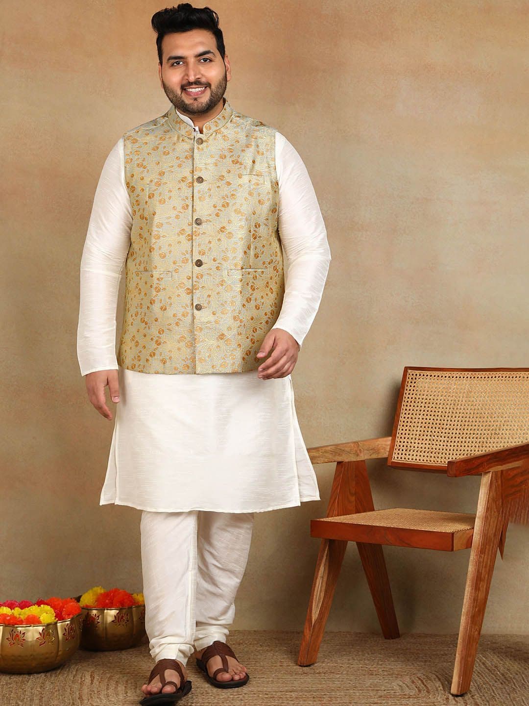 Sztori Men Woven Design Nehru Jacket - view 1