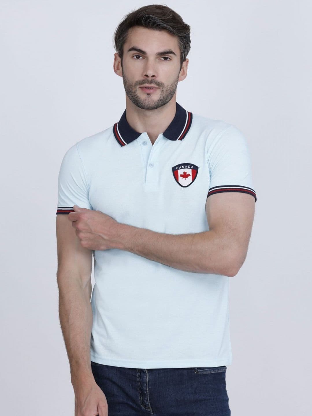 PYRO SPIRIT Men Solid Polo Collar Cotton T-shirt - view 1