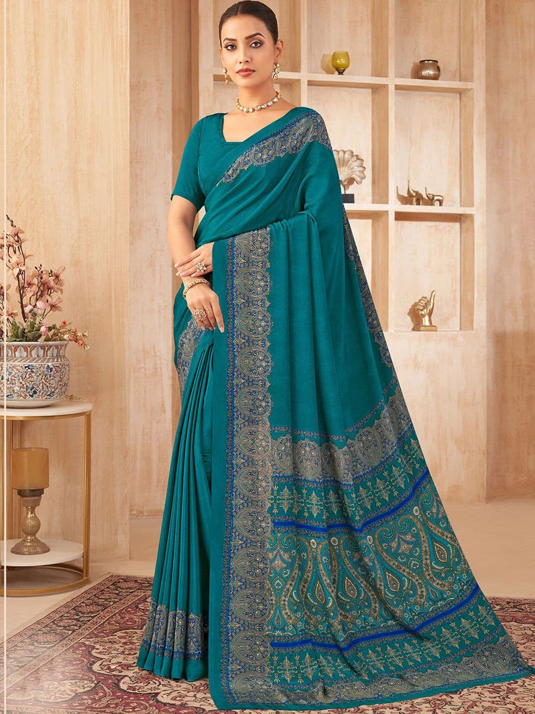 Mitera Paisley Silk Blend Designer Jamdani Saree - view 1