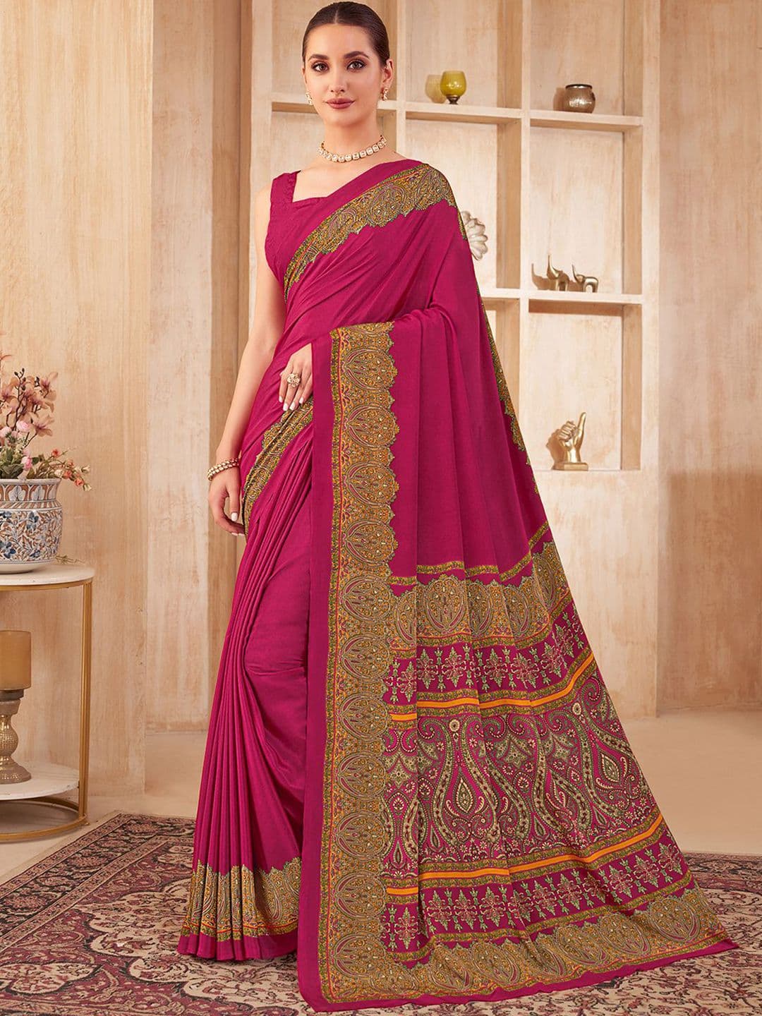 Mitera Floral Silk Blend Jamdani Saree - view 1