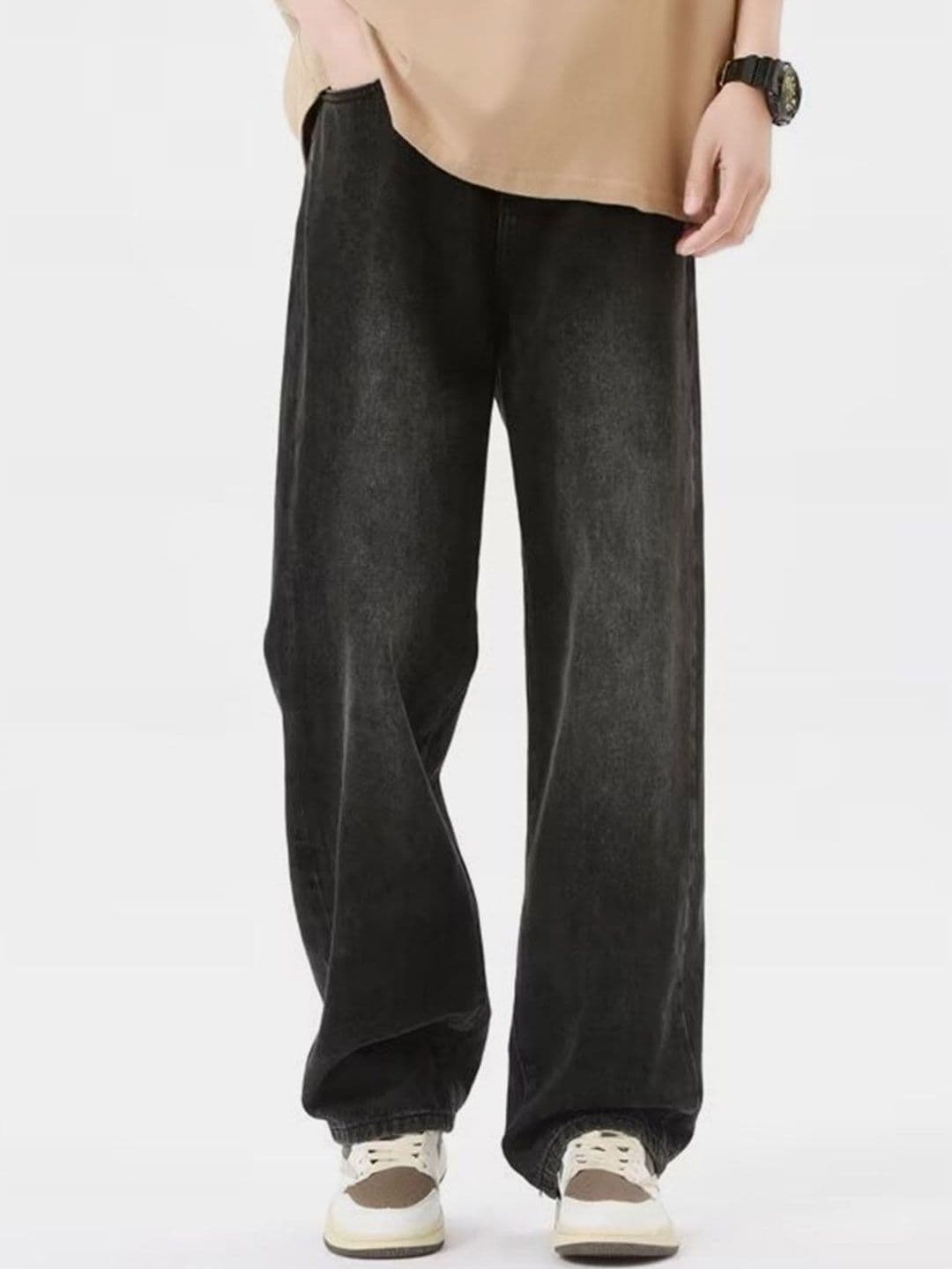 HERE&NOW Men Mid-Rise Light Fade Cotton Baggy Jeans - view 1
