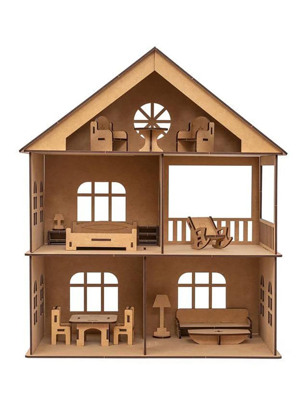 Clapjoy Kids Wooden Toy House with Furniture Do-It-Yourself Kit - view 1