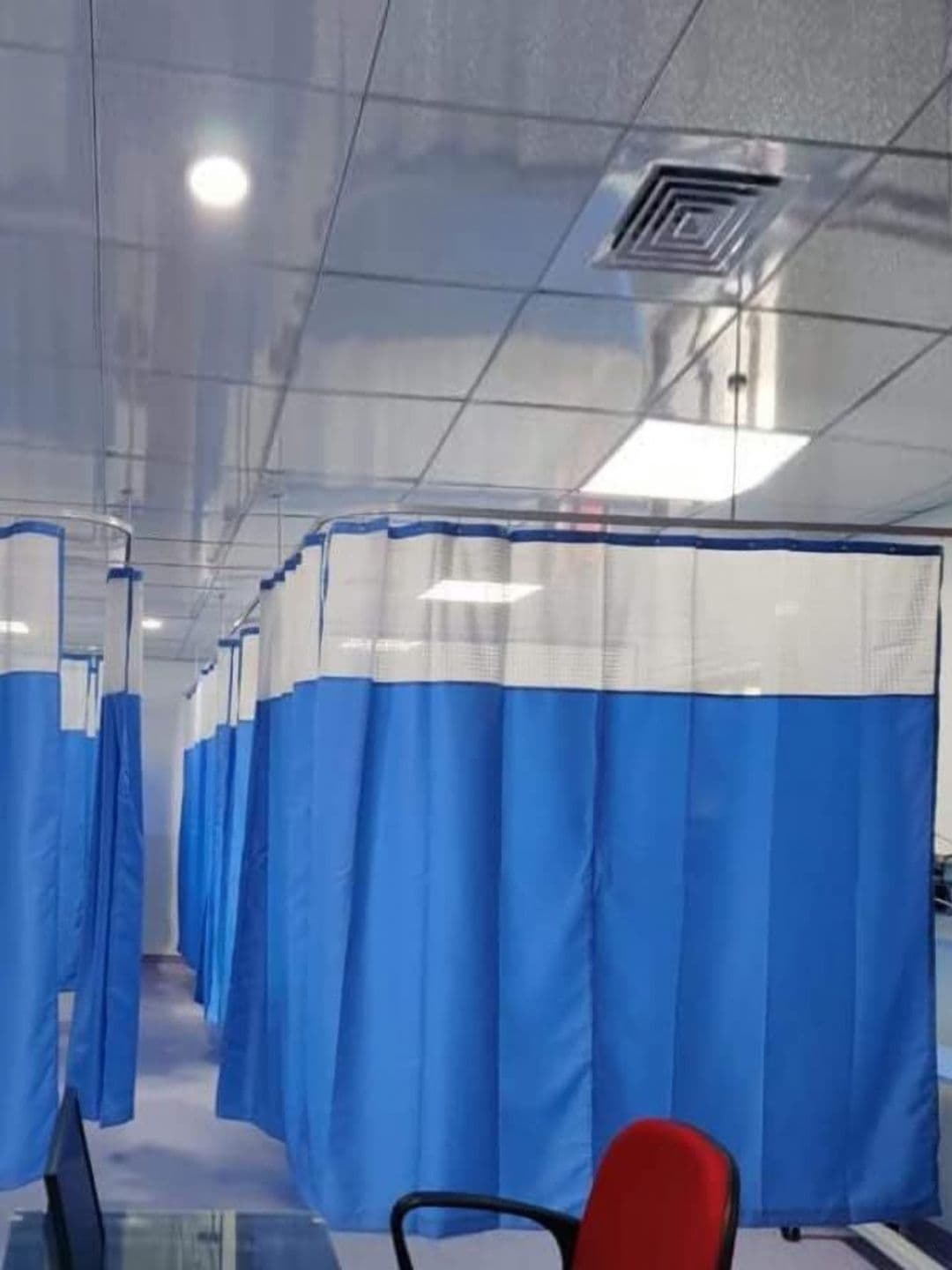 CASA-NEST White & Blue PVC Hospital Curtain - view 1