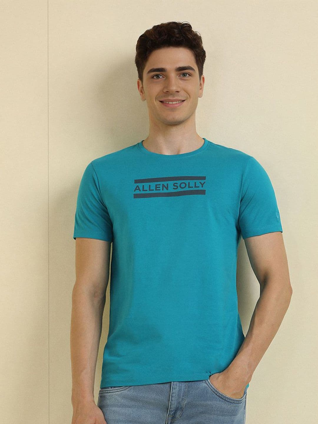 Allen Solly Men Typography Printed Round Neck Cotton T-shirt - view 1