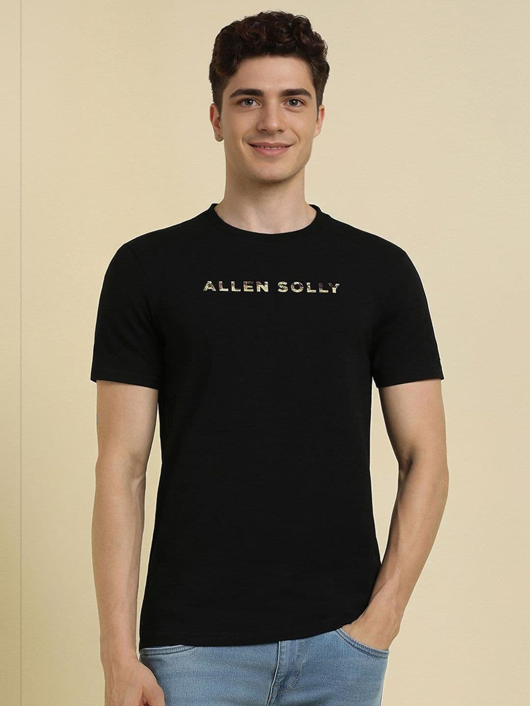 Allen Solly Men Typography Printed Round Neck Cotton T-shirt - view 1