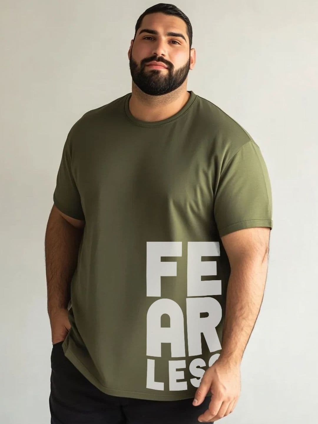 Toodle Plus Men Plus Size Printed Round Neck Pure Cotton T-Shirt - view 1
