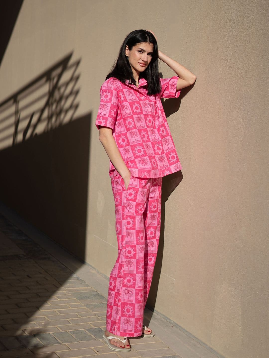 SANSKRUTIHOMES Printed Pure Cotton Shirt & Trousers Co-Ords - view 1