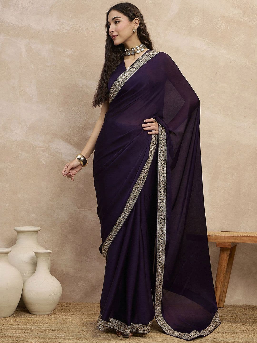 all about you Embroidered Saree - view 1