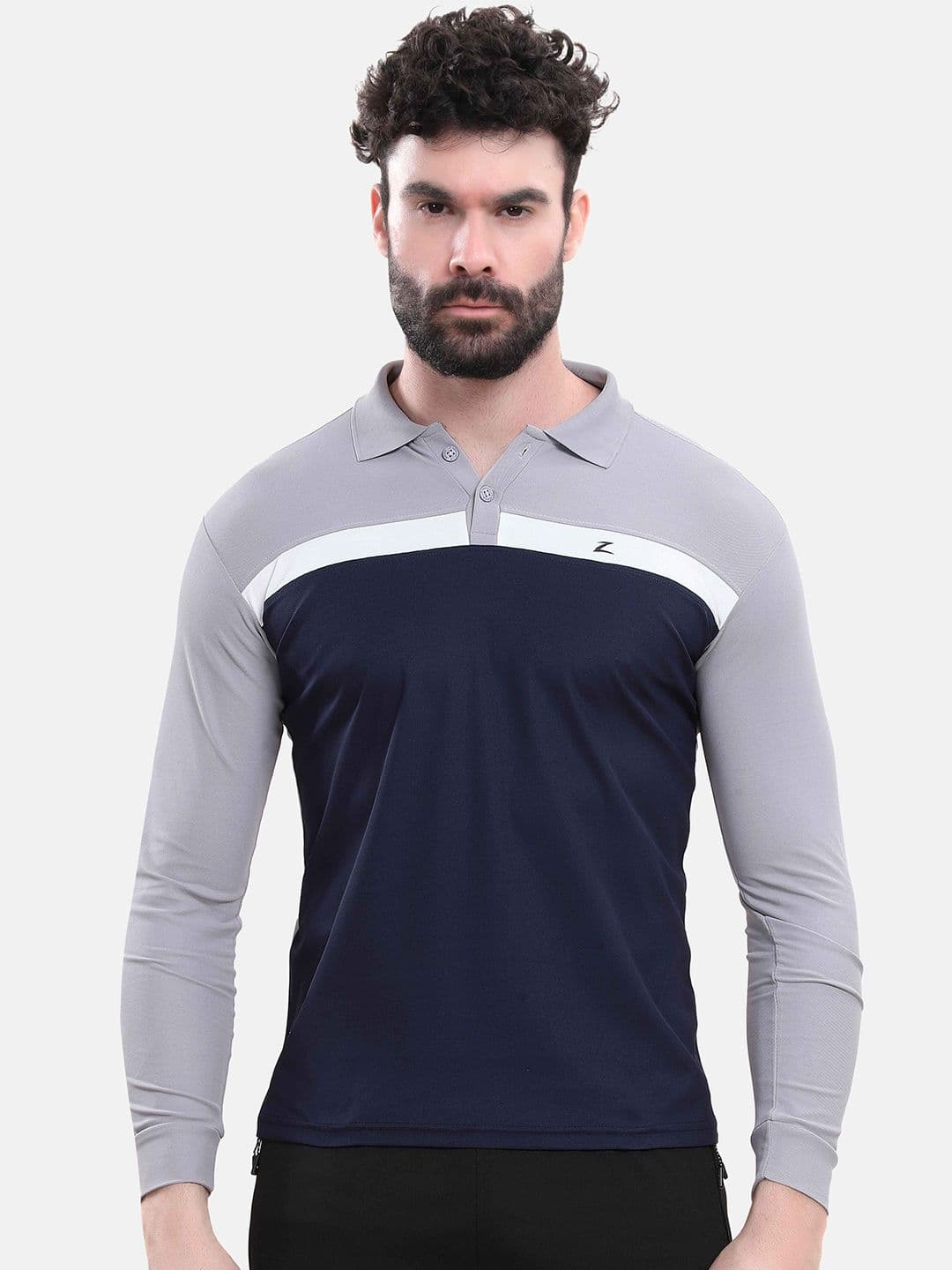 Z Zagros Men Colourblocked Polo Collar T-shirt - view 1