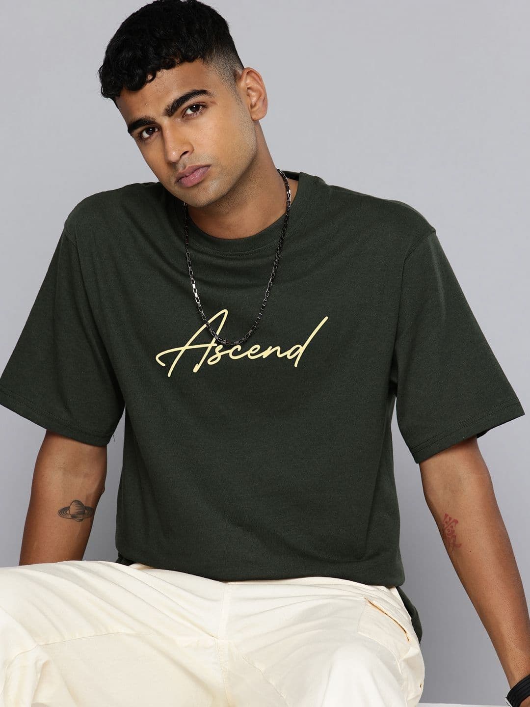 R.Code by The Roadster Life Co. R.Code by The Roadster Lifestyle Co. Men Printed Cotton Relaxed Fit T-shirt - view 1