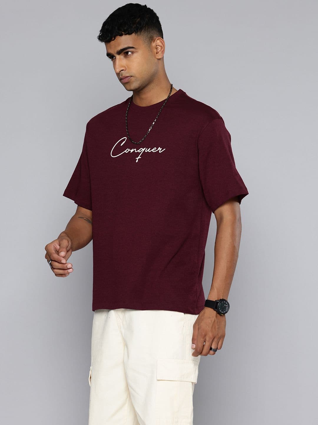 R.Code by The Roadster Life Co. R.Code by The Roadster Lifestyle Co. Men Printed Cotton Relaxed Fit T-shirt - view 1