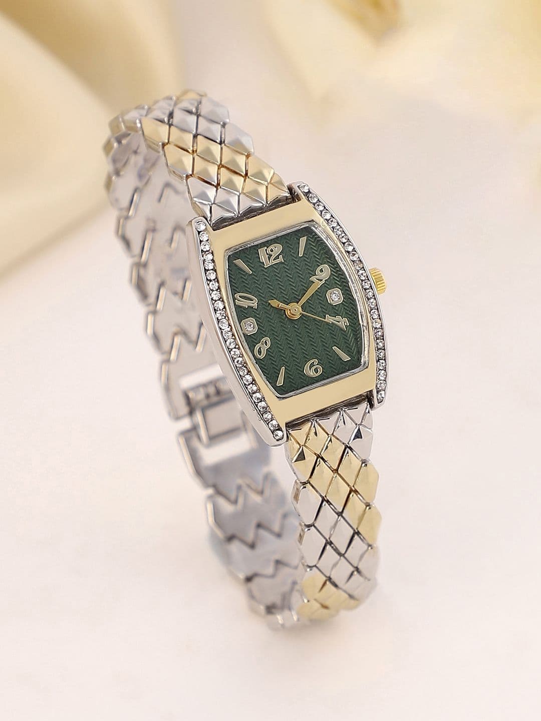 HAUTE SAUCE Women The Quilted Regent Oblong Watch - Green SS25_HSWC1305 - view 1