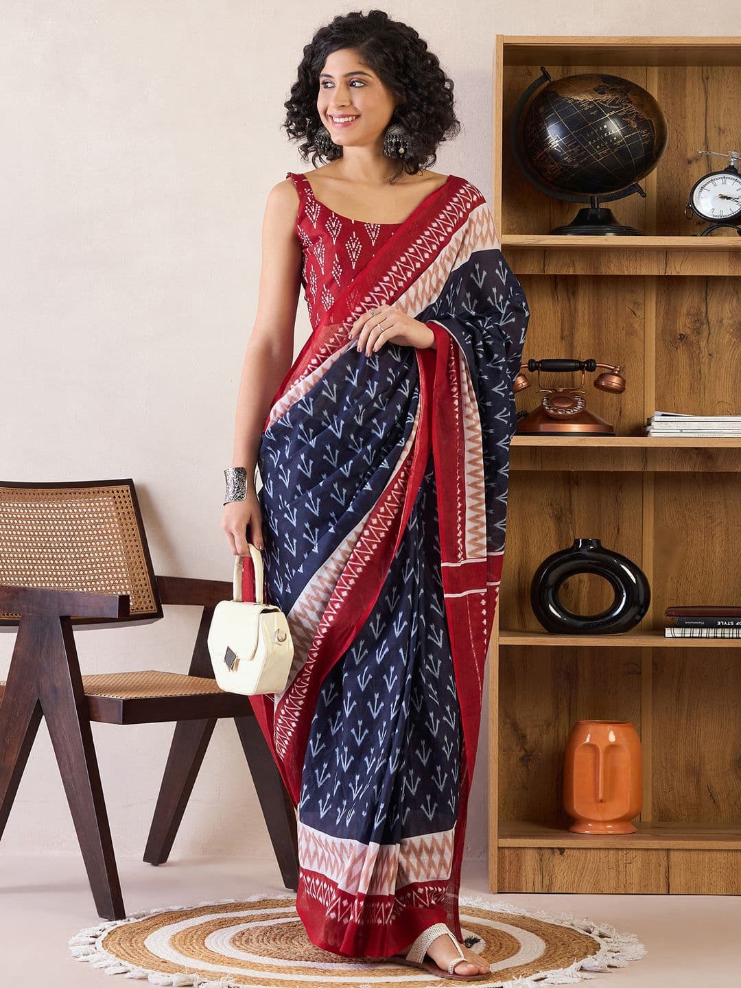 Anouk Rustic Batik Ready to Wear Ikat Saree - view 1