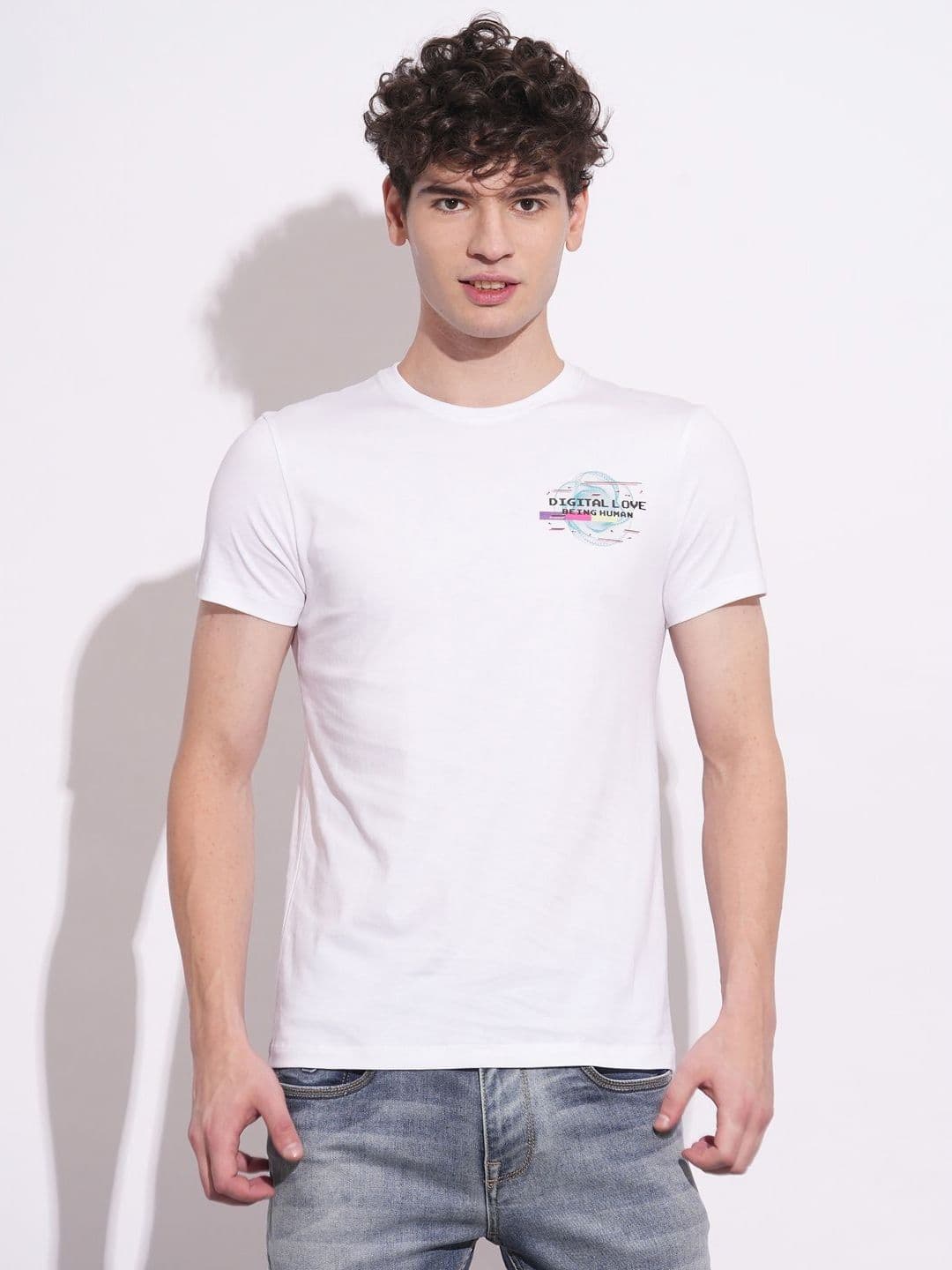 Being Human Men Typography Printed Round Neck Cotton Slim Fit T-shirt - view 1