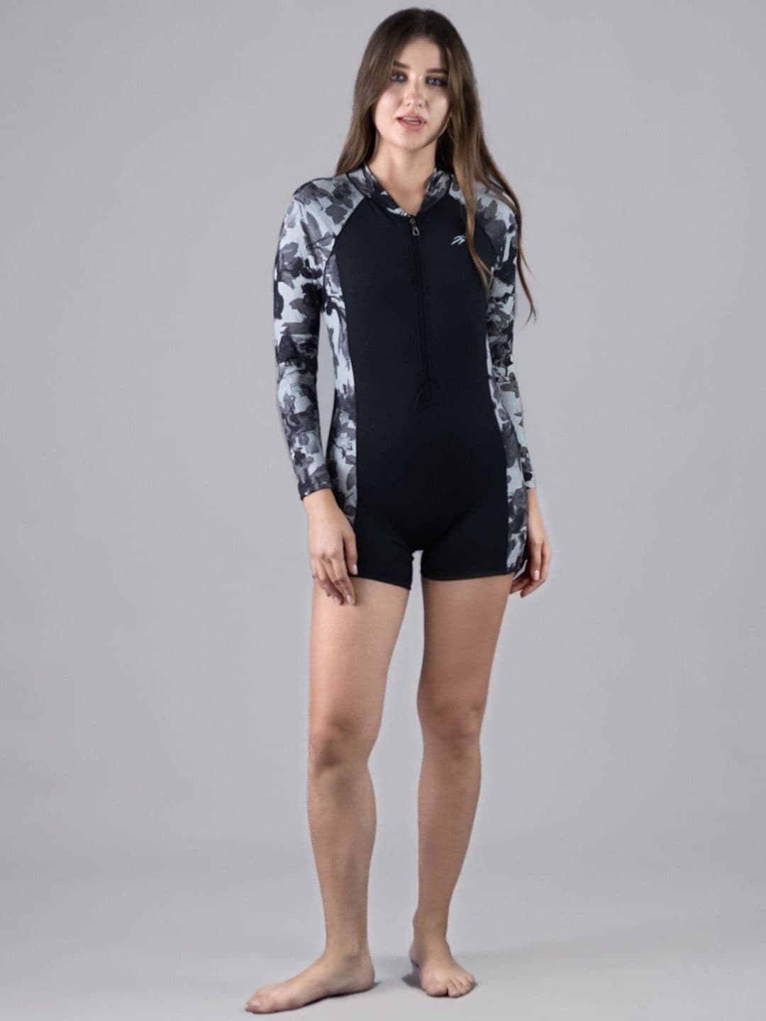 Keepfit Colorblocked Full Sleeves Round Neck Boy Leg Length Leg Suit With Front Zipper - view 1