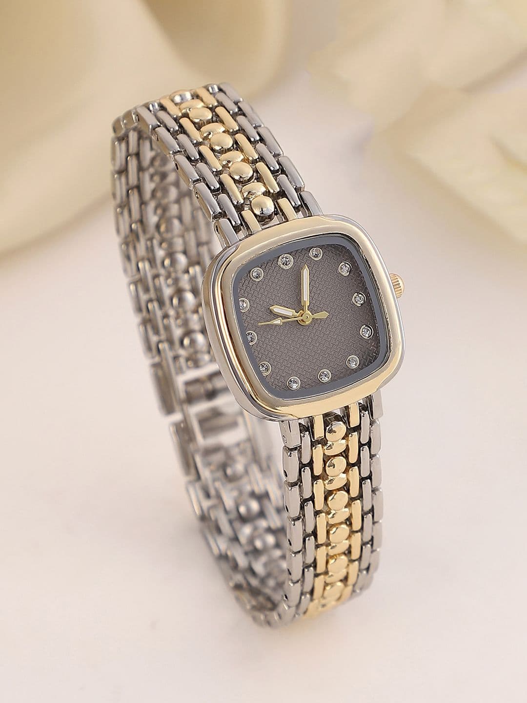 HAUTE SAUCE Women Embellished The Amun Square Watch Ash GreySS25_HSWC1370 - view 1