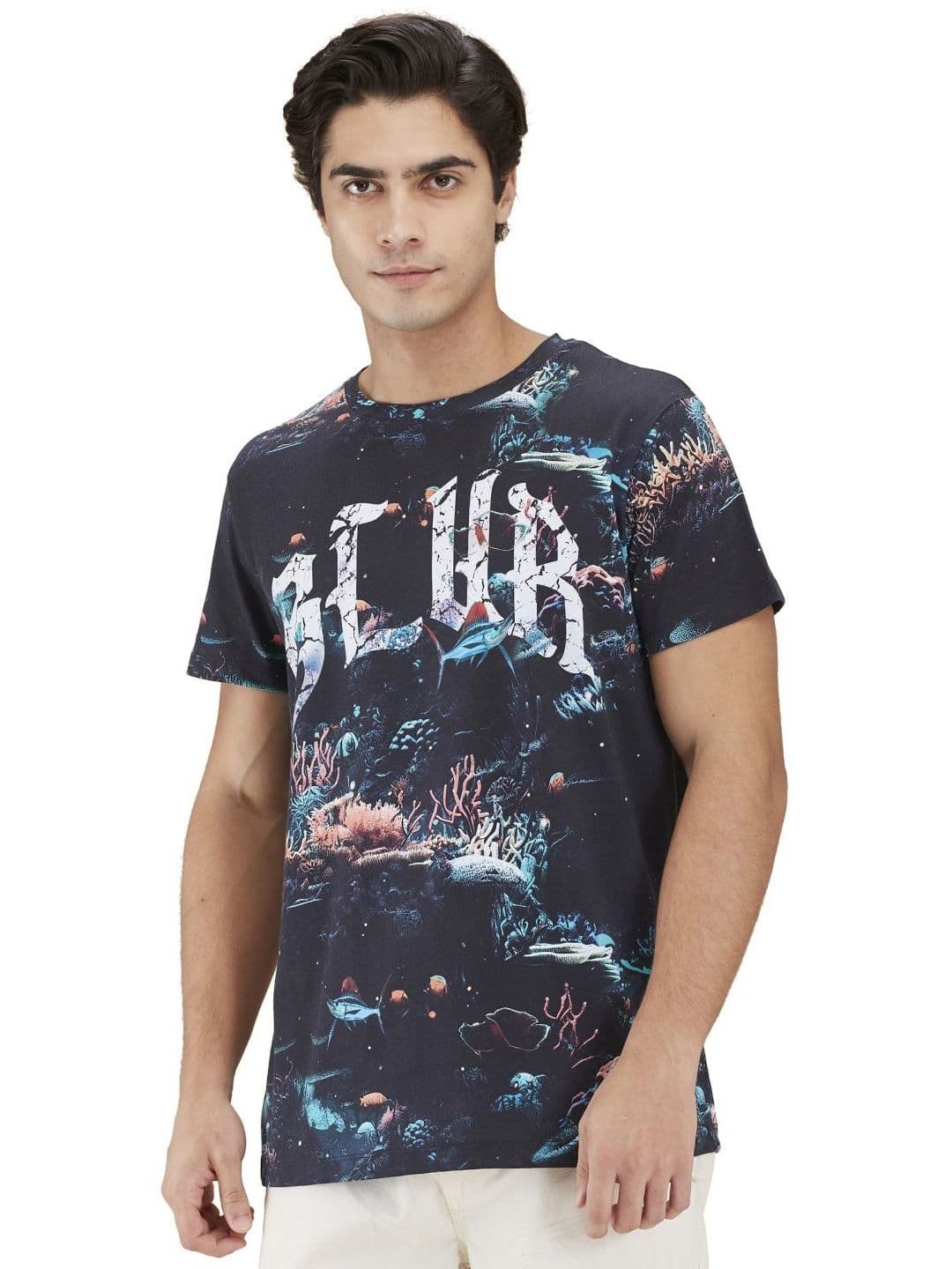 Being Human Men Abstract Printed Round Neck Cotton T-shirt - view 1