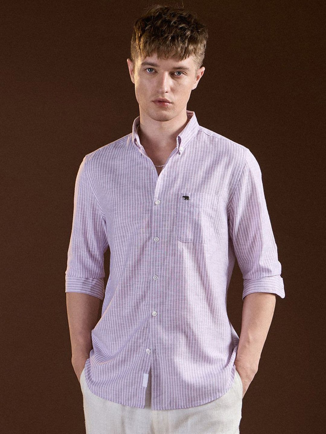 THE BEAR HOUSE Men Slim Fit Opaque Striped Casual Shirt - view 1