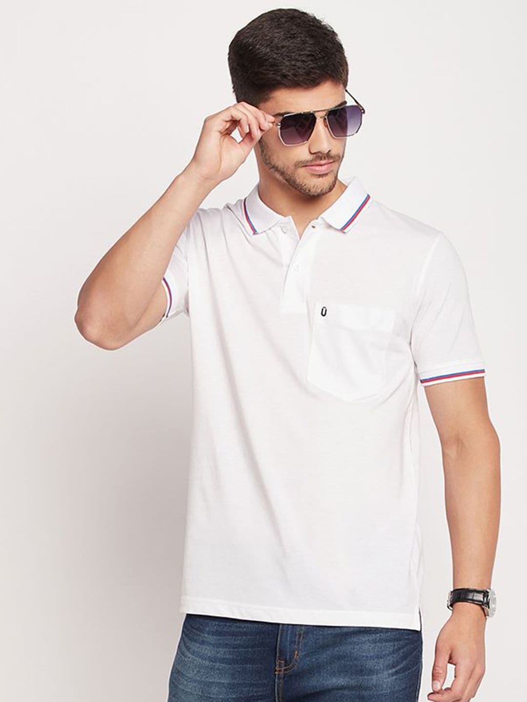 UNIBERRY Men Polo Collar Monochrome T-shirt - view 1