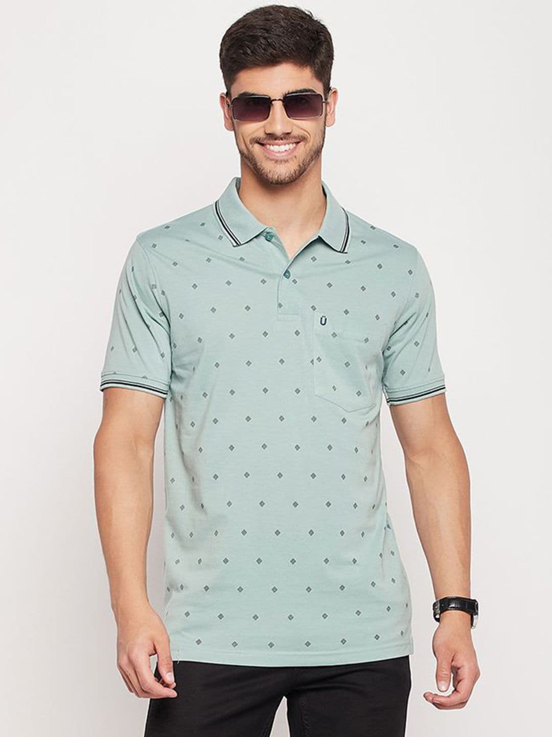UNIBERRY Men Printed Polo Collar T-shirt - view 1