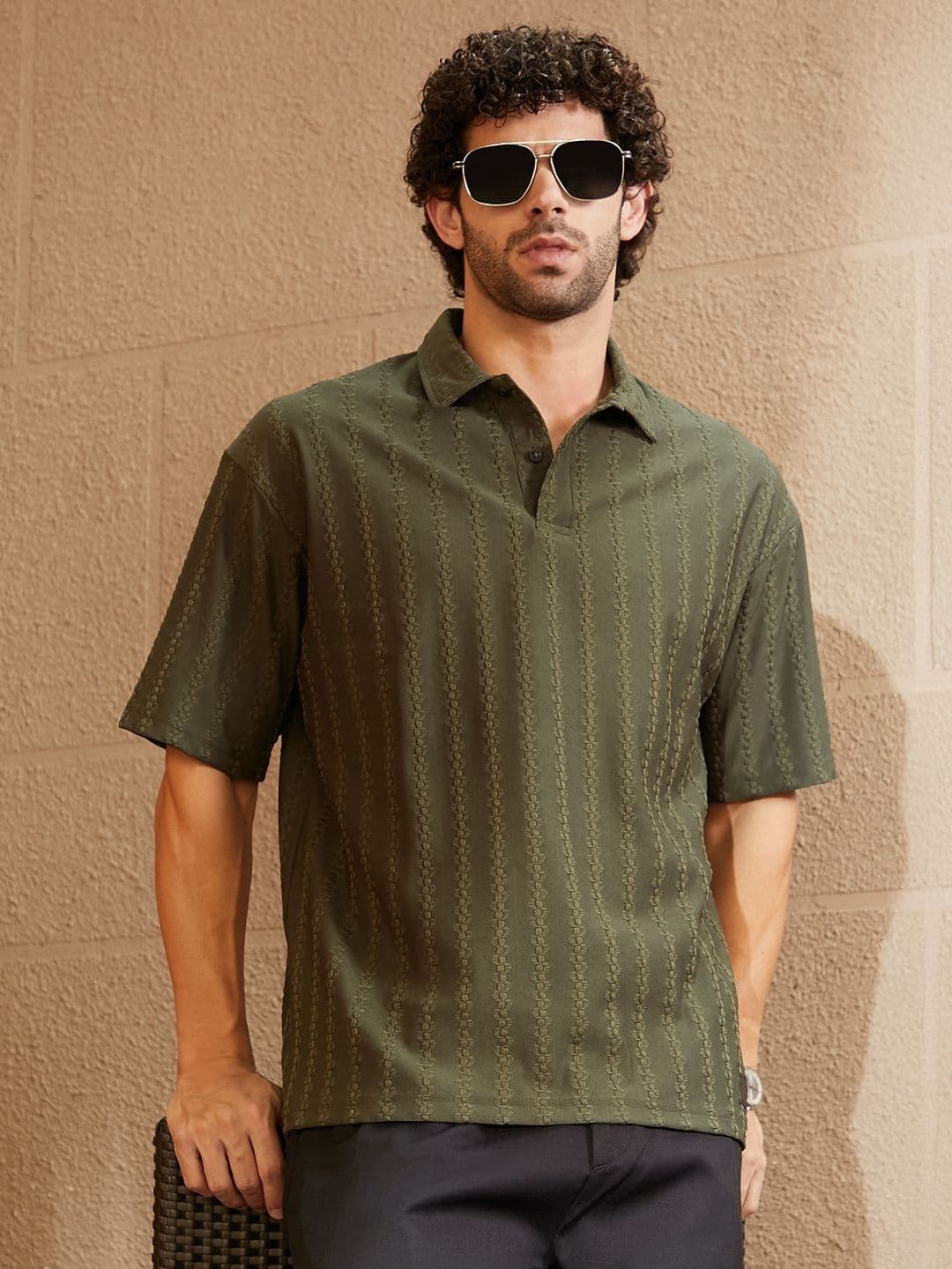 CAHOOT Men Polo Collar Cut Outs T-shirt - view 1