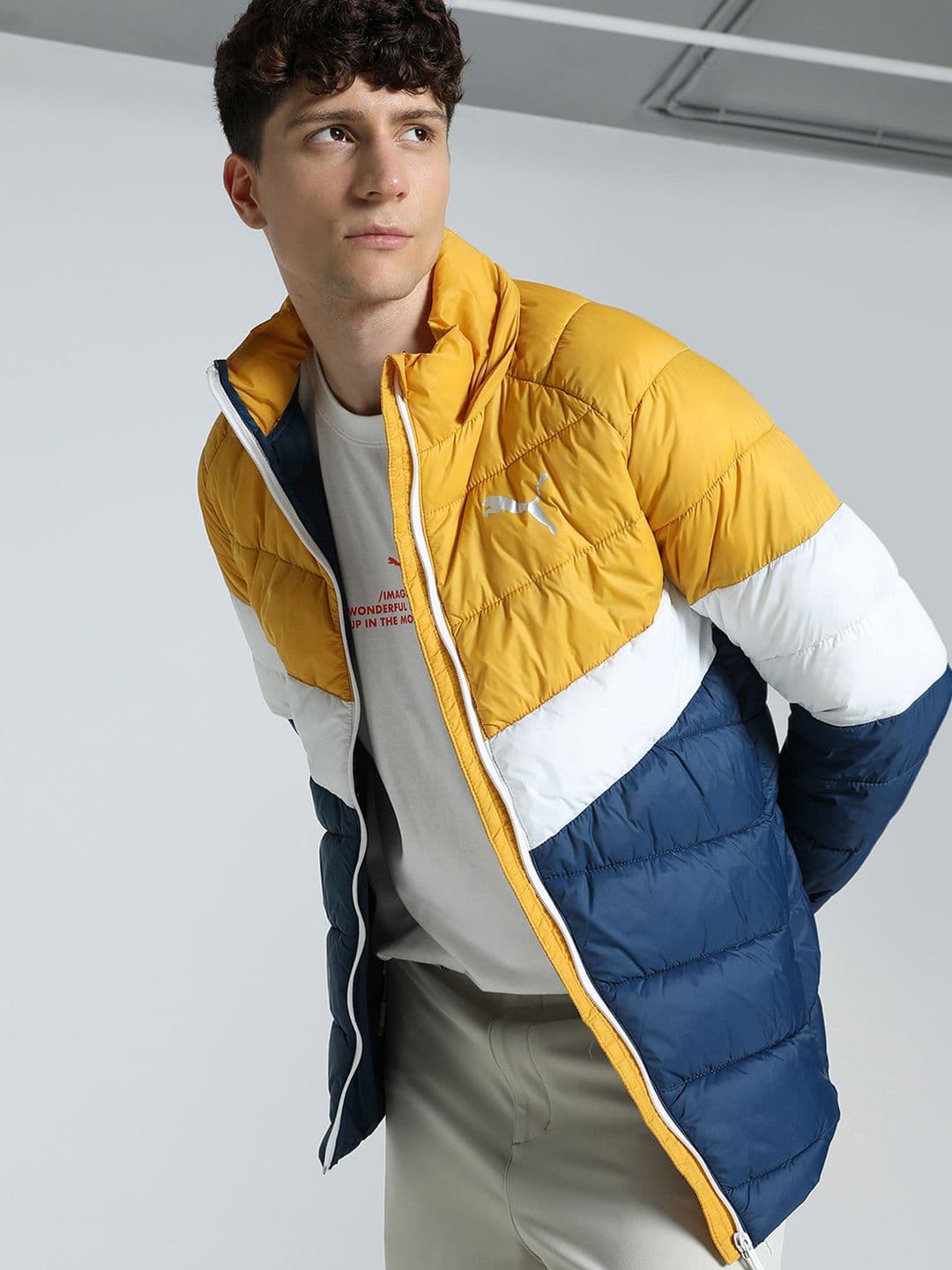 Puma Men Colorblock Slim Fit Padded Jacket - view 1