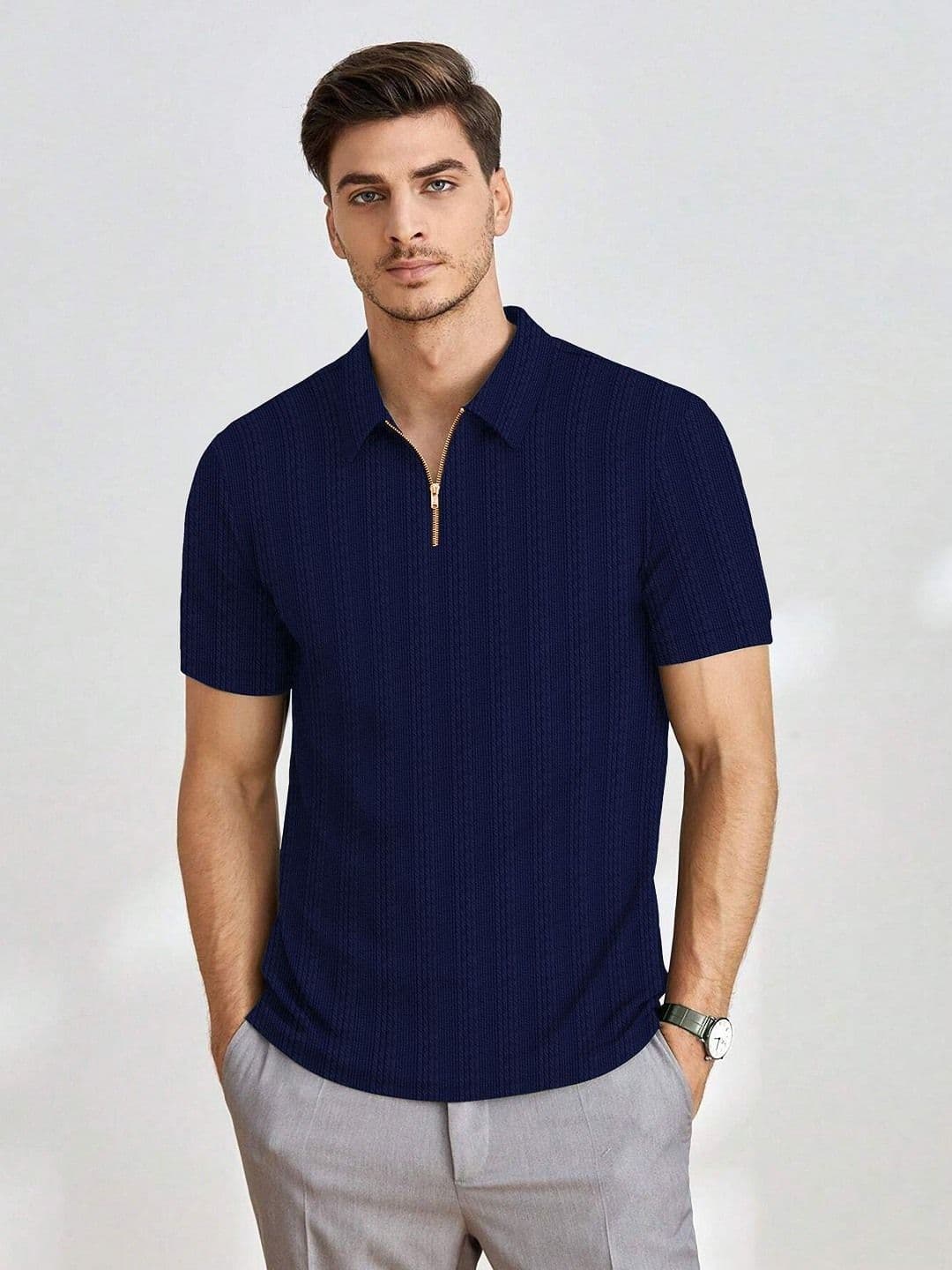 KAJARU Men Polo Collar 3D Chassis T-shirt - view 1