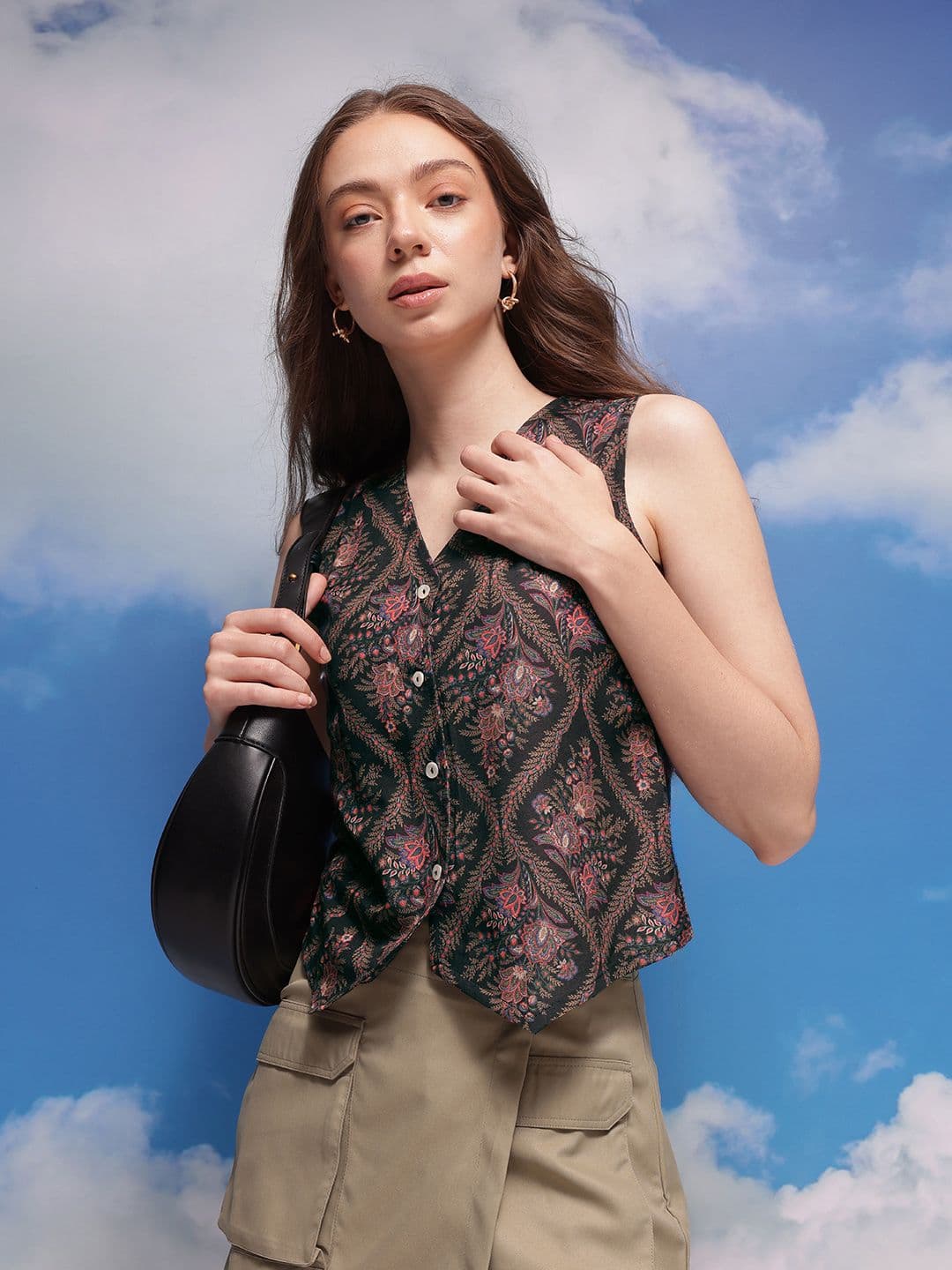 CORSICA Indie Floral Printed Vest - view 1