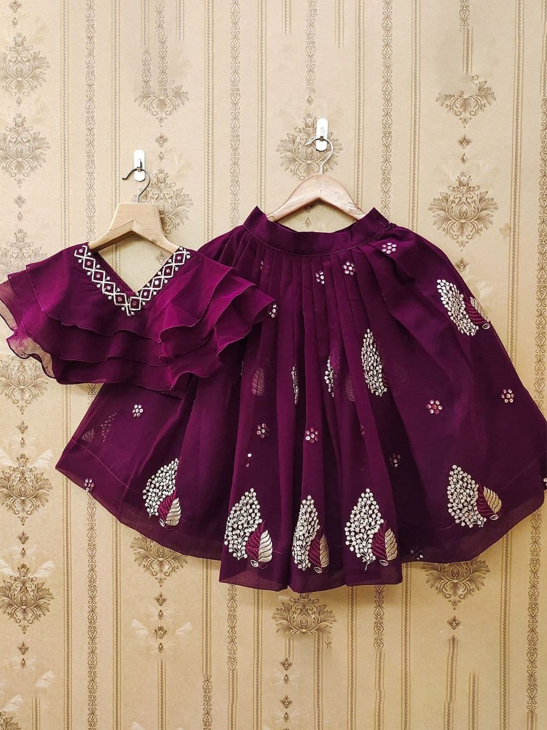 BAESD Girls Embellished Thread Work Ready to Wear Lehenga & Choli - view 1