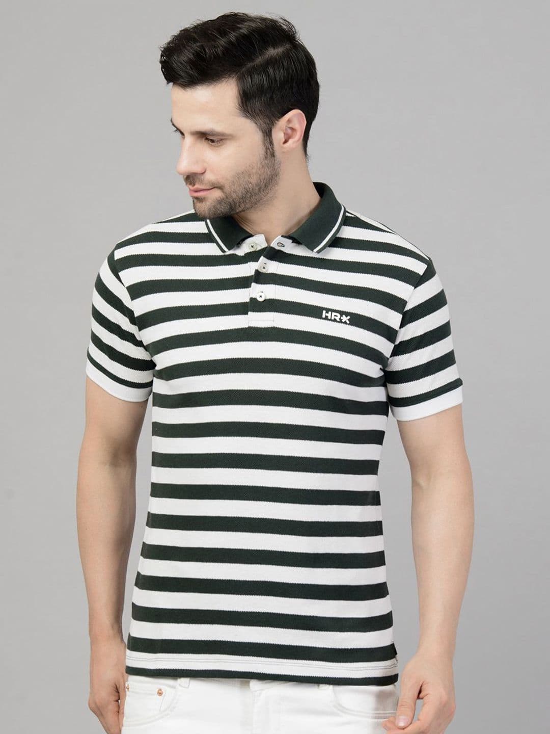 HRX by Hrithik Roshan Men Polo Collar Monochrome T-shirt - view 1