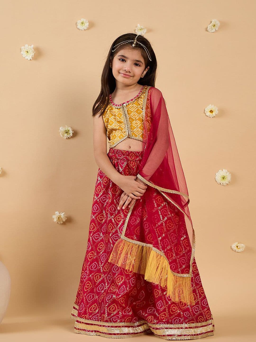 pspeaches Girls Printed Ready to Wear Lehenga & Blouse With Dupatta - view 1