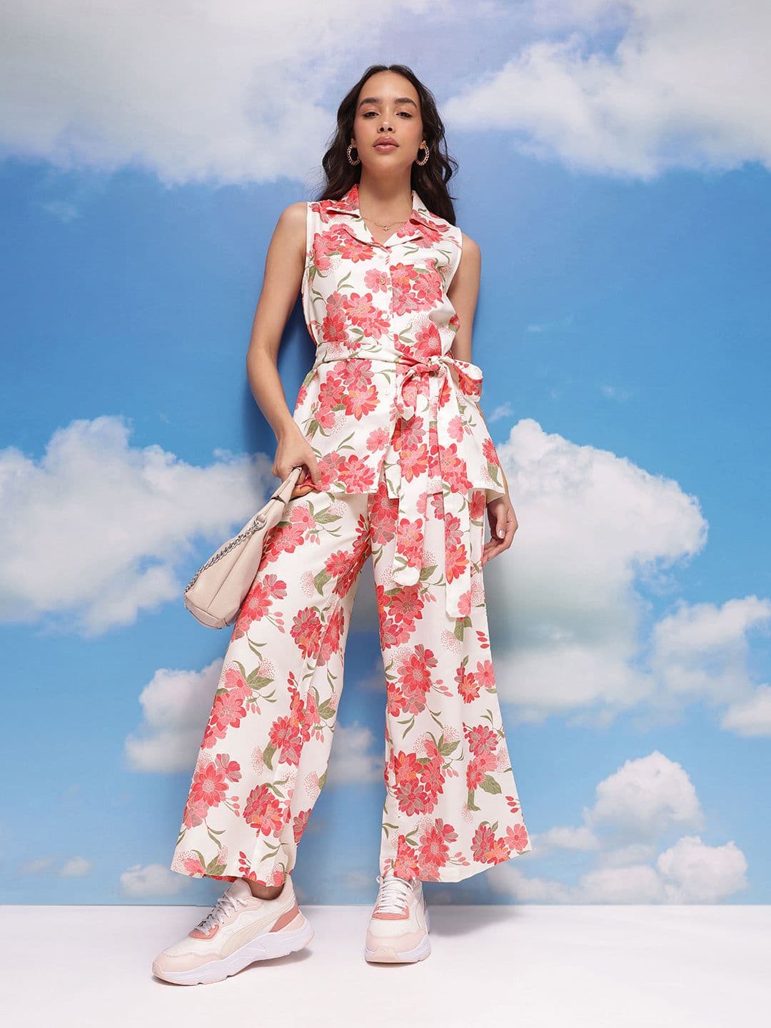 CORSICA Floral Print Top with Trousers - view 1