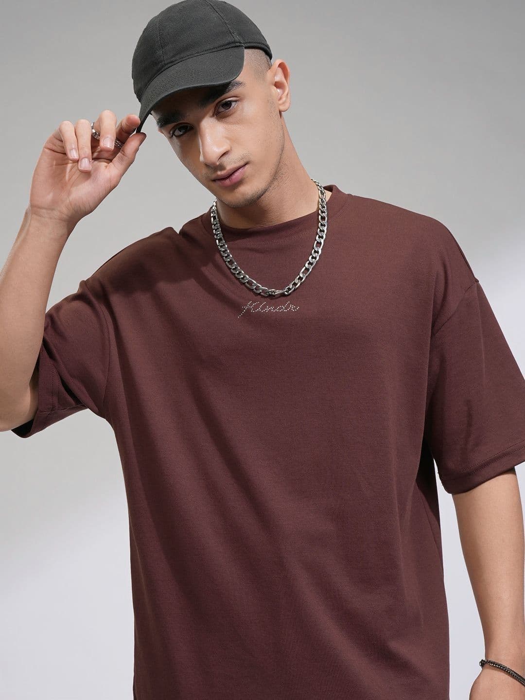HIGHLANDER Men Typography Printed Drop-Shoulder Sleeves Oversized T-shirt - view 1