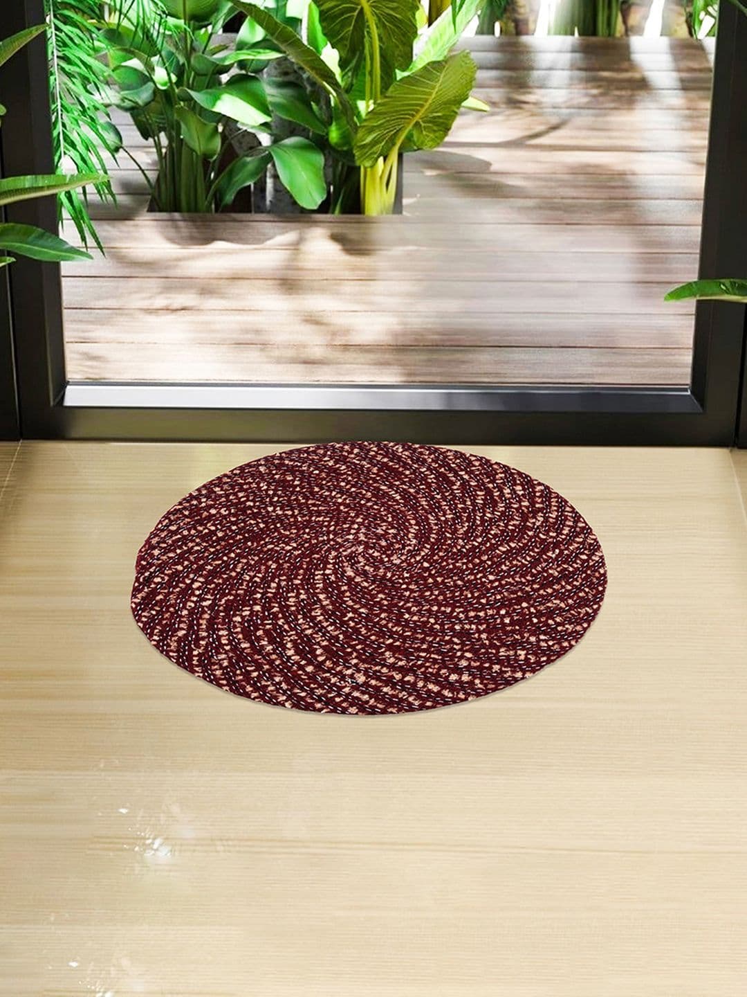 Kuber Industries Brown Round Cotton Doormats - view 1