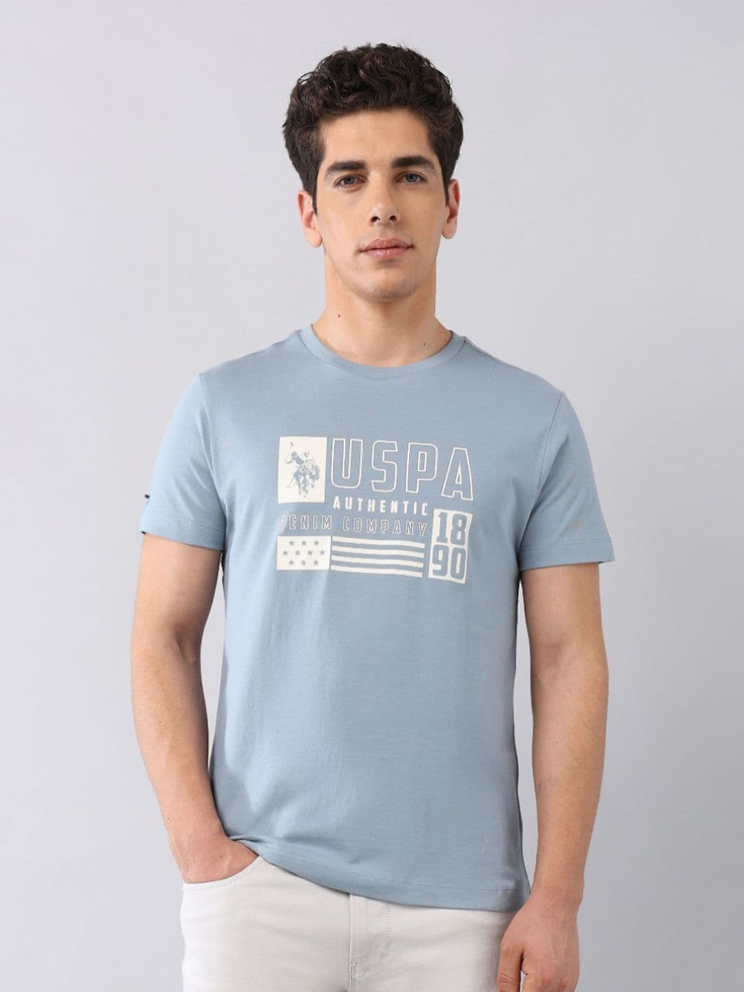 U.S. Polo Assn. Denim Co. Men Brand Logo Printed Pockets Slim Fit T-shirt - view 1