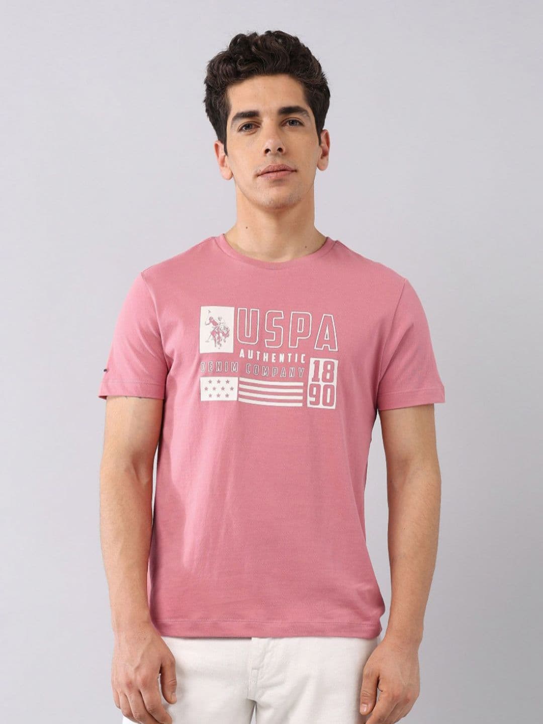 U.S. Polo Assn. Denim Co. Men Brand Logo Printed Slim Fit T-shirt - view 1