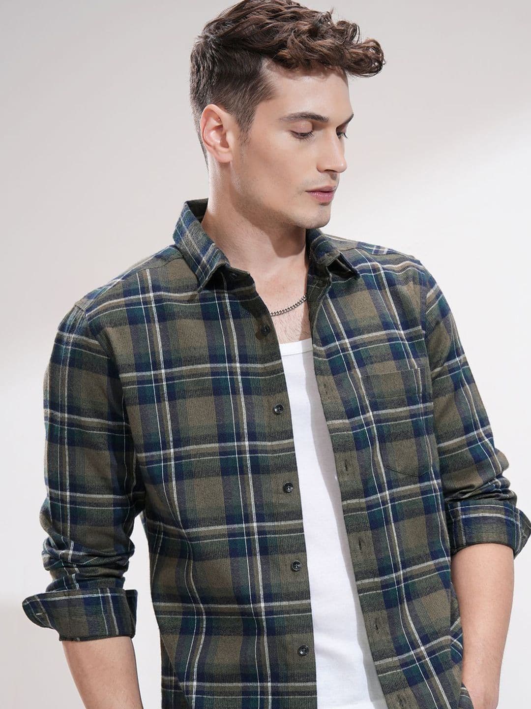 HIGHLANDER Men Slim Fit Opaque Checked Casual Shirt - view 1
