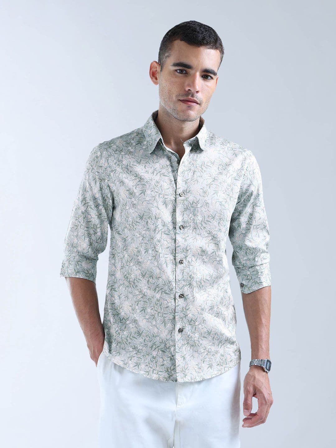 Flying Machine Men Slim Fit Floral Opaque Printed Casual Shirt - view 1