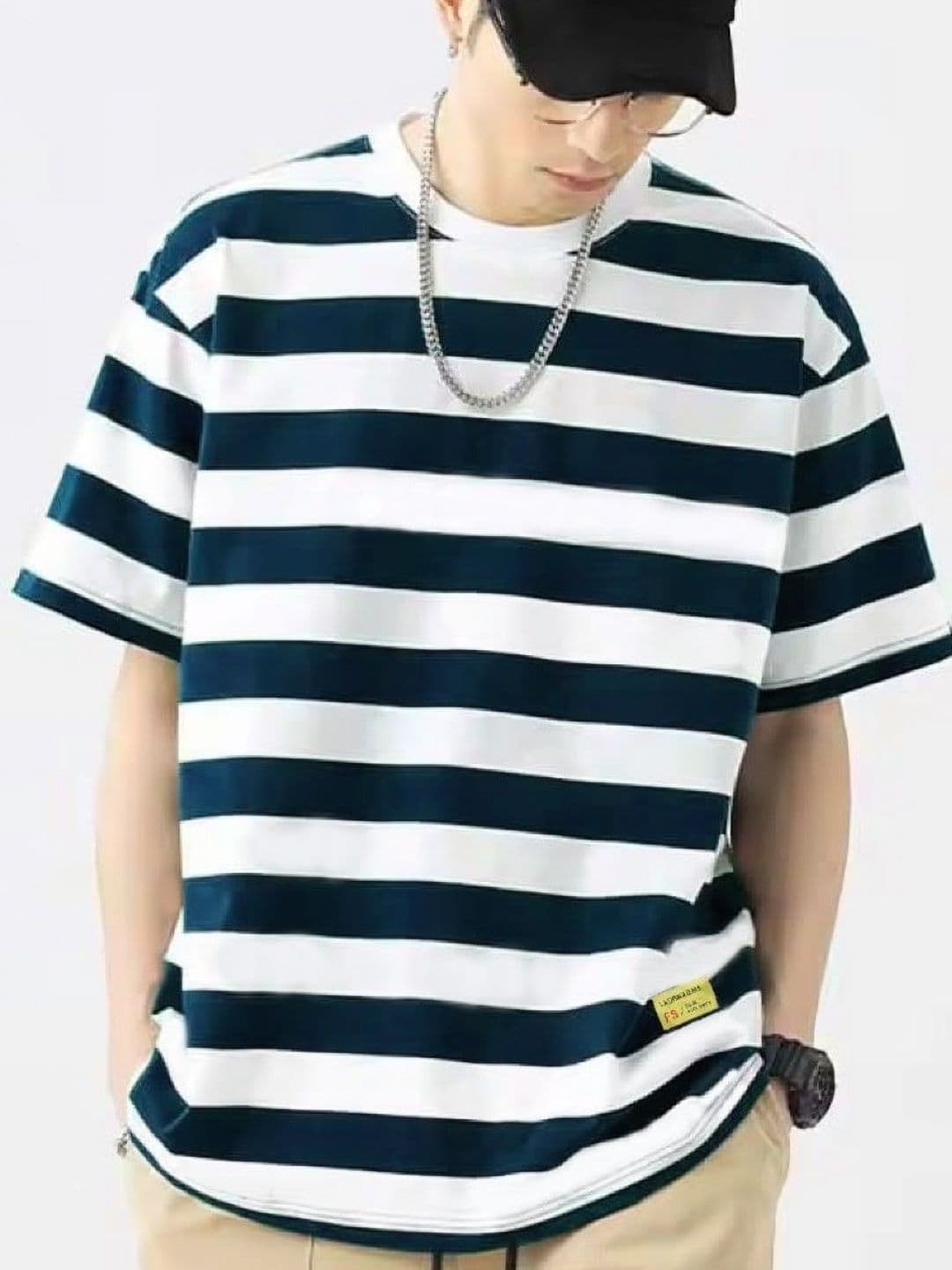 LAUREN ADAMS Men Striped Oversized T-shirt - view 1