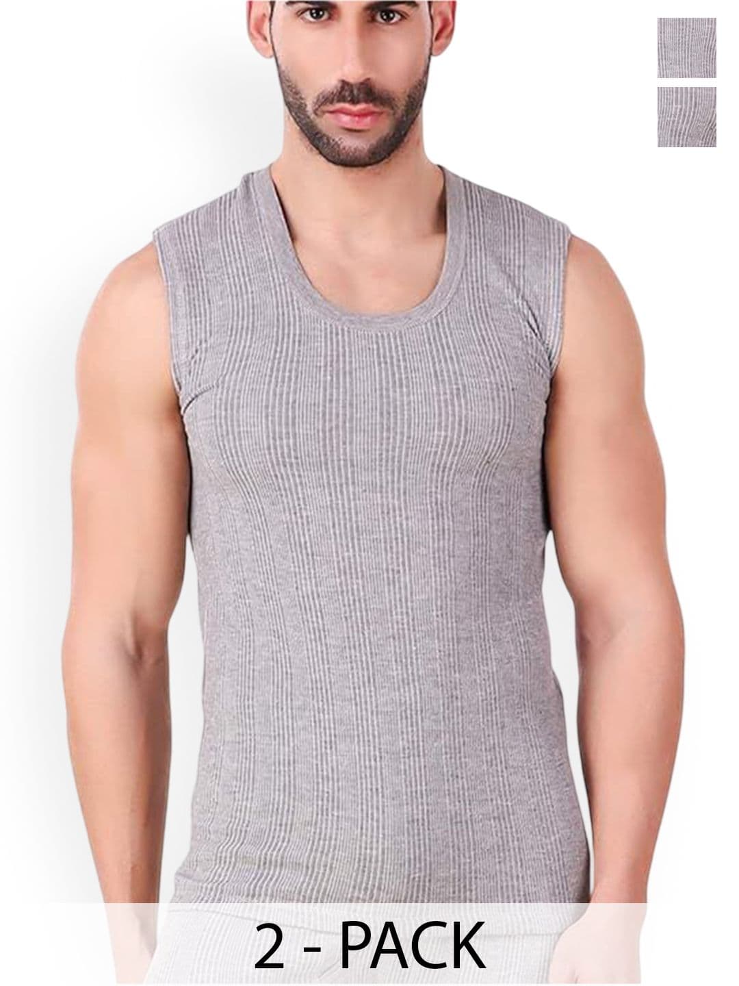 HAP Pack Of 2 Ribbed Round Neck Sleeveless Thermal Tops - view 1