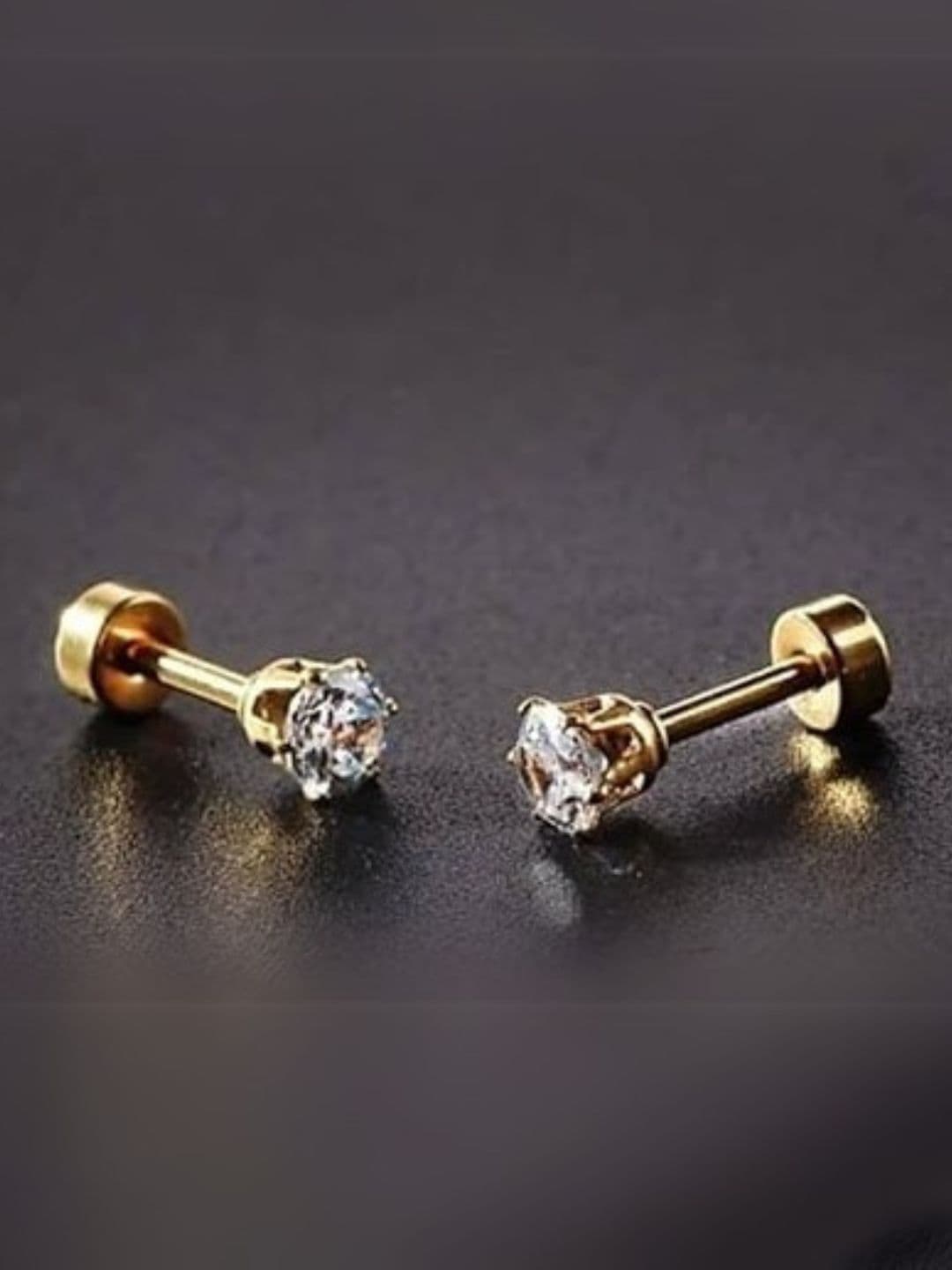 Roadster Gold Contemporary Studs Earrings For Men - view 1