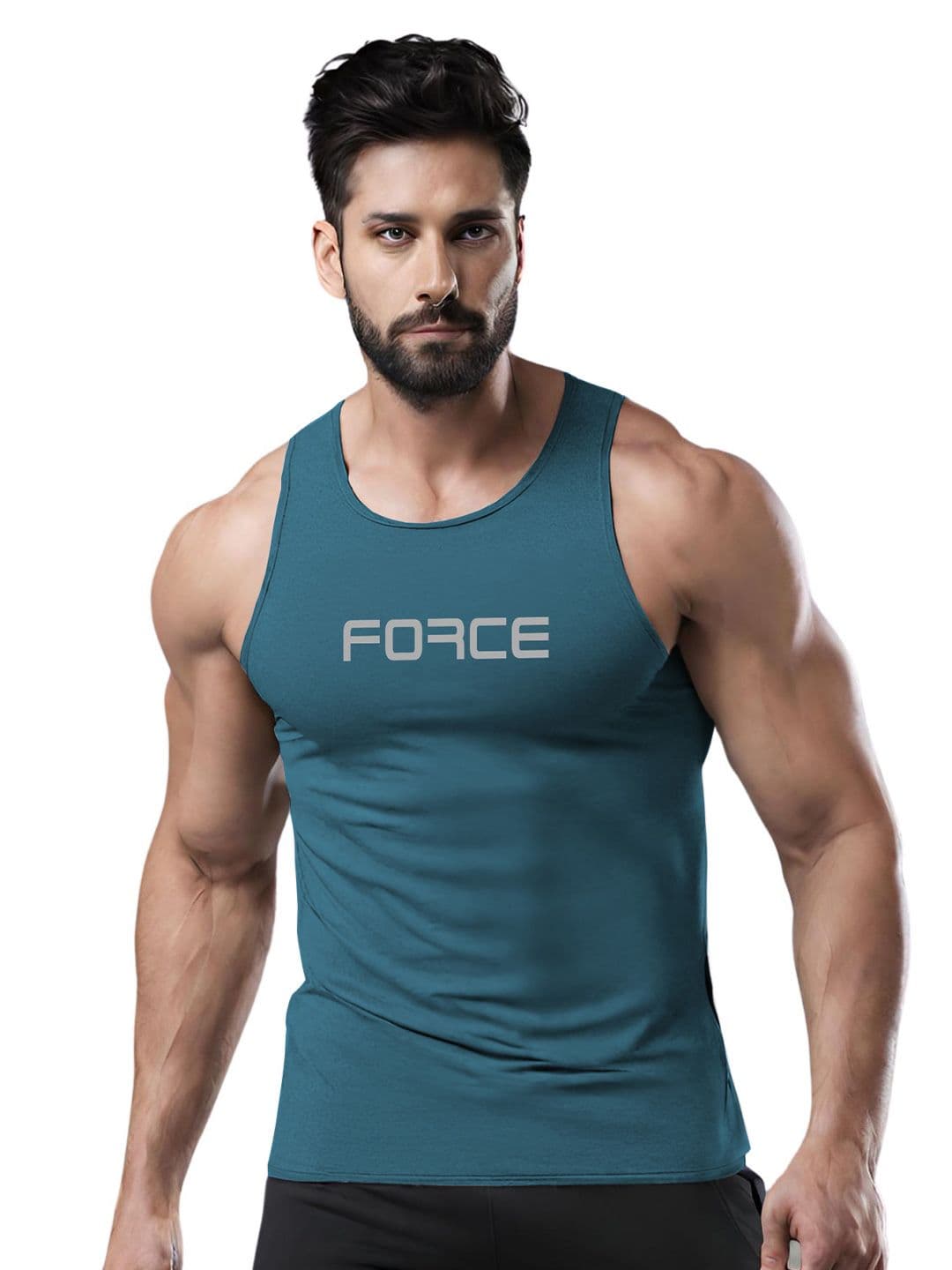 3Colors Scoop Neck Innerwear Vests VEST-NCUT-FORCE-AF BLUE_M - view 1