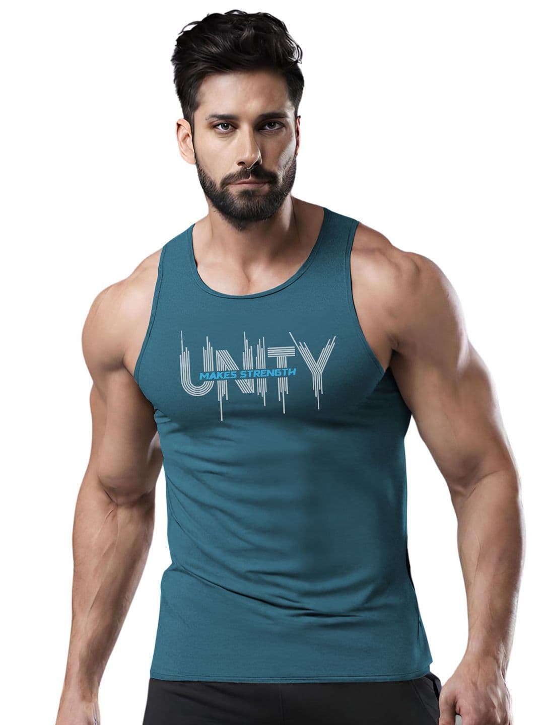 3Colors Printed Scoop Neck Gym Vests
VEST-NCUT-UNITY-AF BLUE_M - view 1