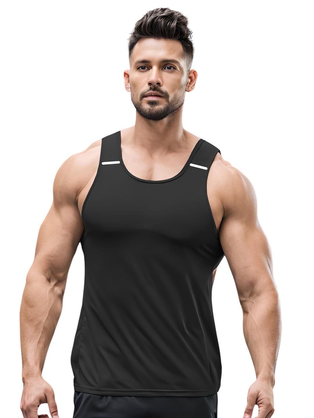 3Colors Dri-Fit Gym Vest VEST-NCUT-SHOLUDER LINE-BLK_M - view 1