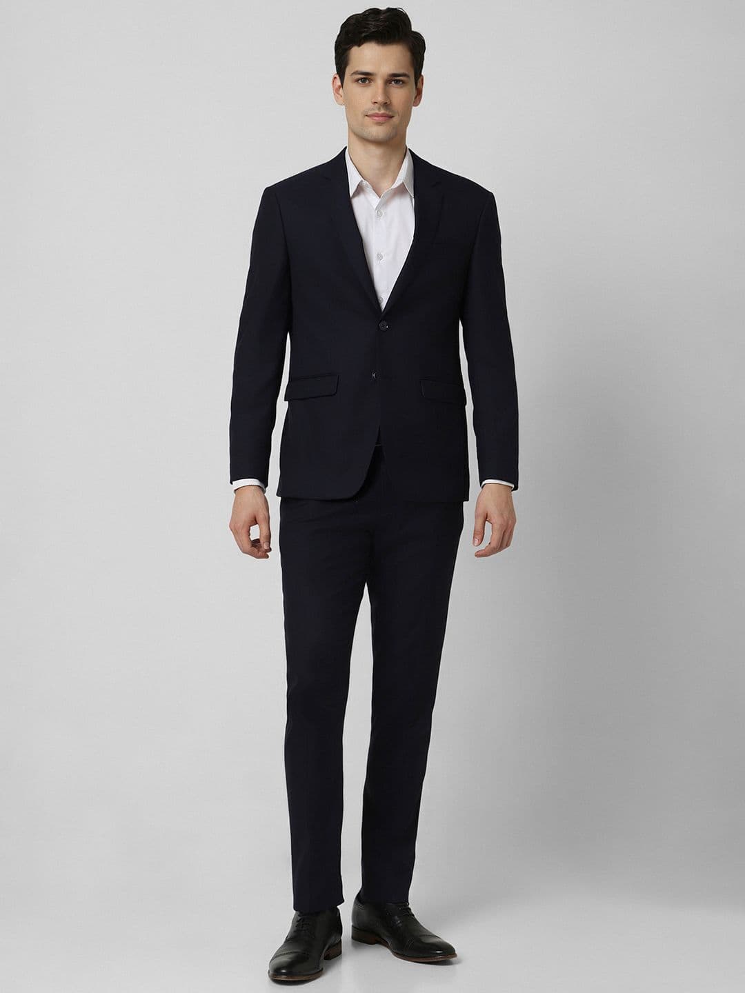 Peter England Elite Textured Slim-Fit Single-Breasted Two-Piece Formal Suit - view 1