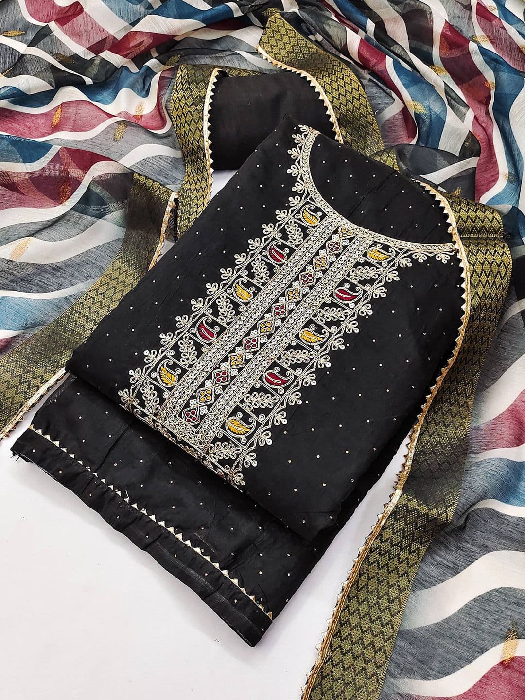 TAVAS Embroidered Unstitched Dress Material - view 1